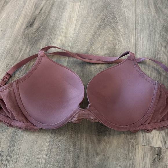 Victoria's Secret dream angle push up Pink Lace Trim Bra size 32DD - Picture 7 of 8